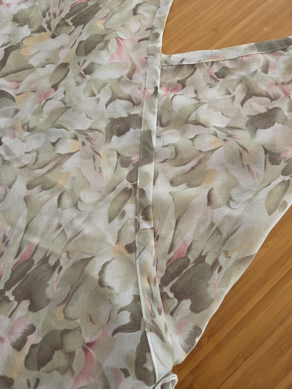 Vintage Papillon Blanc Olive and Pink Floral Slip Mini Dress - Picture 13 of 14